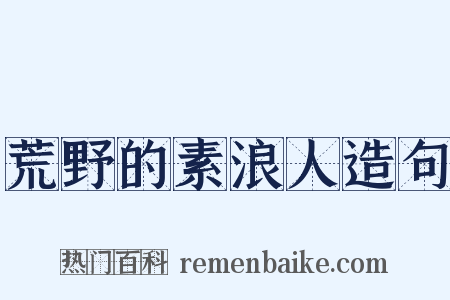 荒野的素浪人造句是什么意思的图片